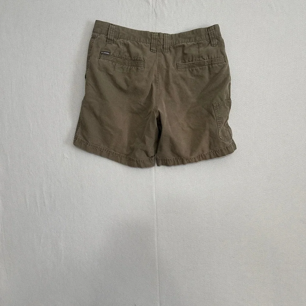 Columbia Mens Brown Canvas Utility Shorts Size 34W 8L Outdoor Hiking Cargo - Picture 2 of 6